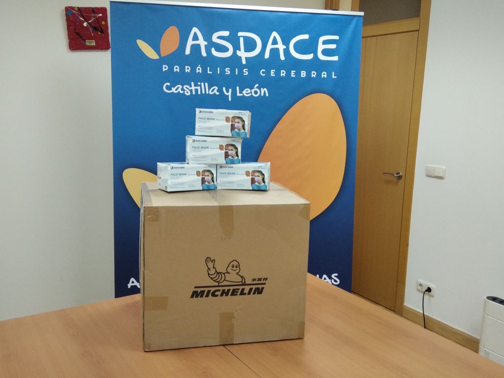 Michelín dona a ASPACE Castilla y León material de protección frente al COVID 19